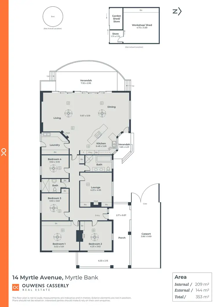 Floorplan of Homely house listing, 14 Myrtle Avenue, Myrtle Bank SA 5064