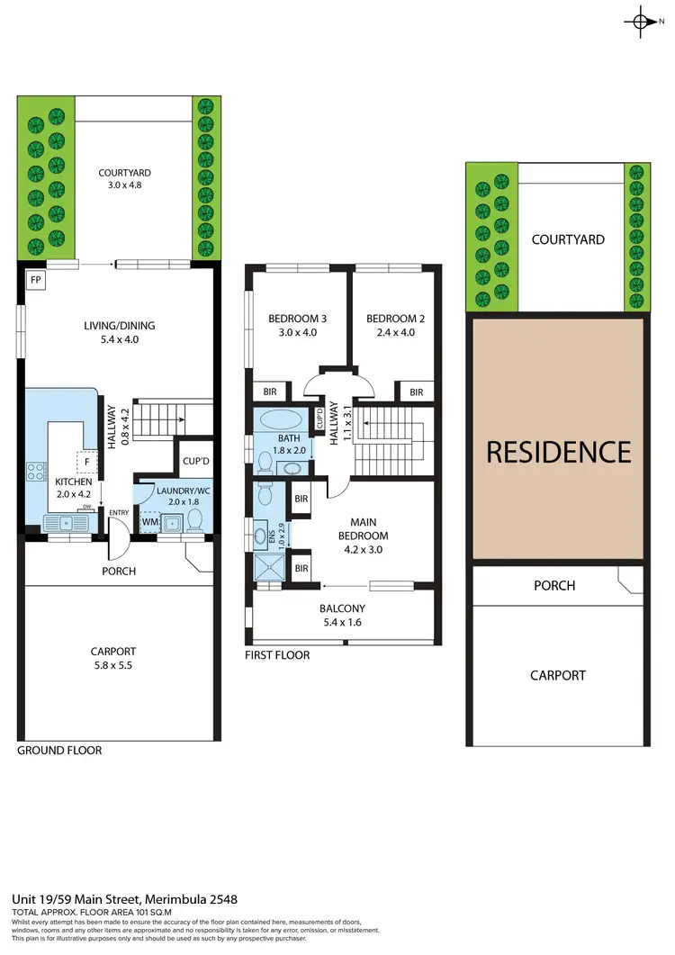 Floorplan of Homely unit listing, 19/59 Main Street, Merimbula NSW 2548