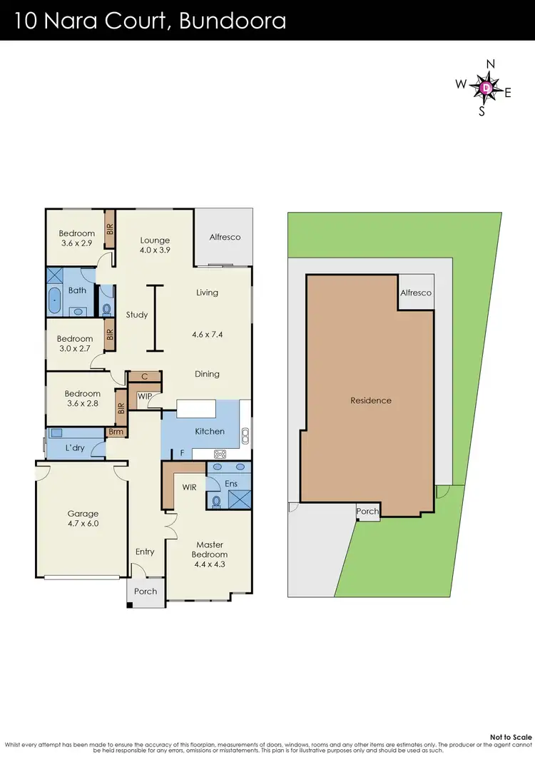 Floorplan of Homely house listing, 10 Nara Court, Bundoora VIC 3083