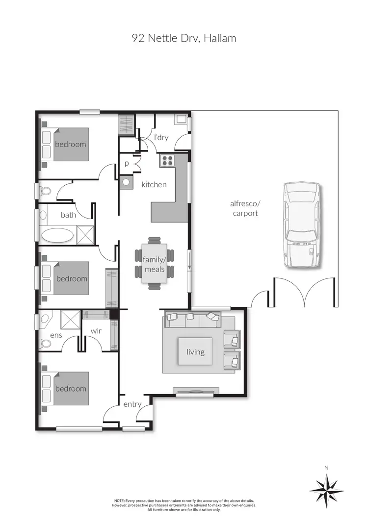 Floorplan of Homely house listing, 92 Nettle Drive, Hallam VIC 3803