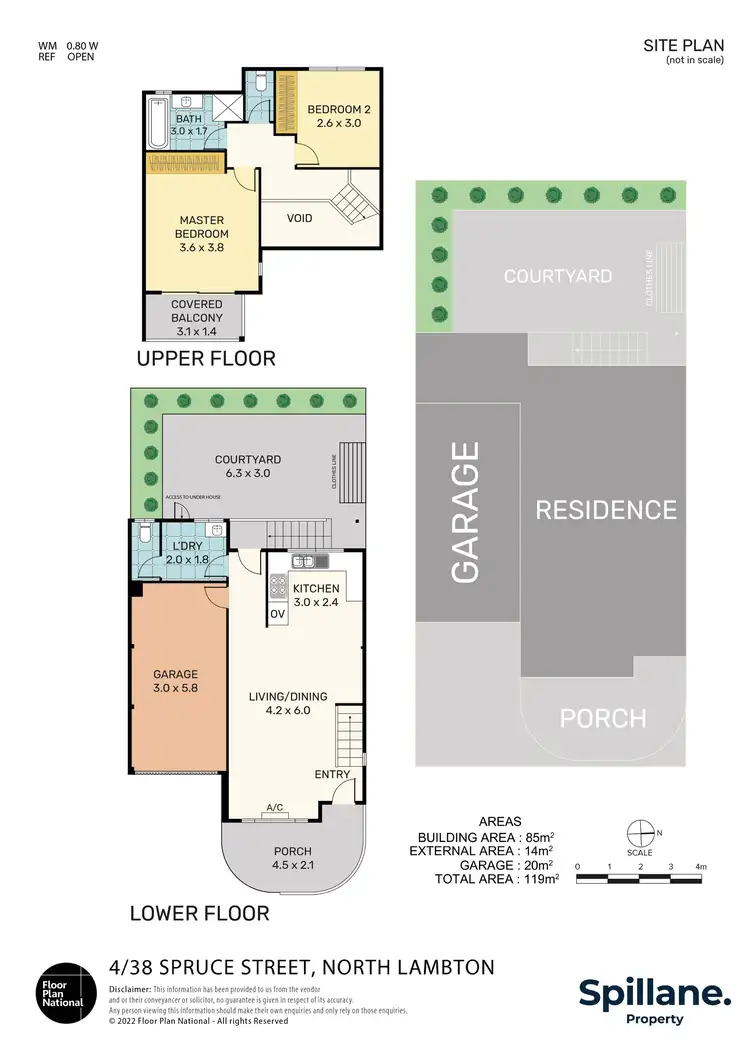 Floorplan of Homely townhouse listing, 4/38 Spruce Street, North Lambton NSW 2299