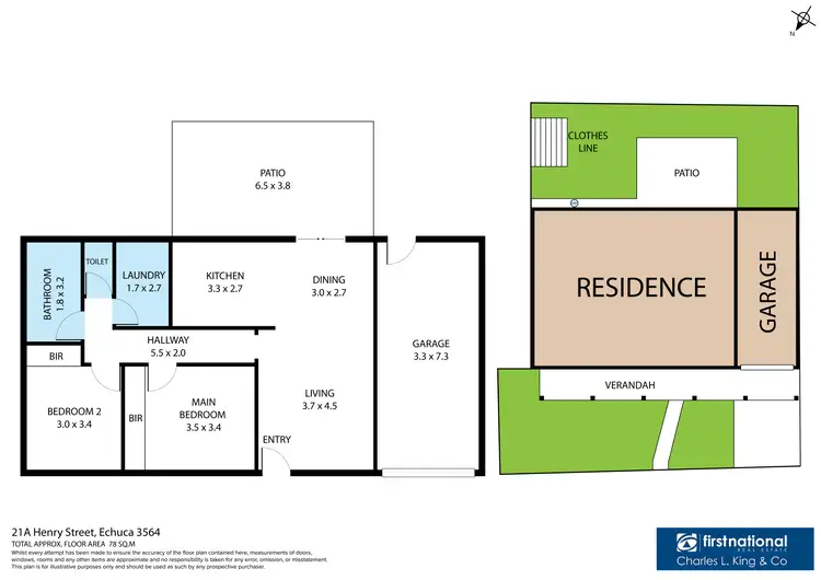 Floorplan of Homely unit listing, 2/1A Henry Street, Echuca VIC 3564