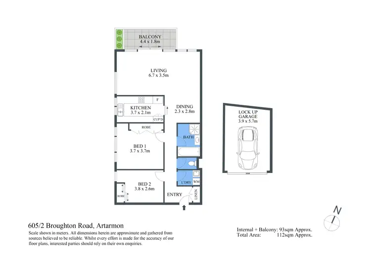 Floorplan of Homely apartment listing, 605/2 Broughton Road, Artarmon NSW 2064