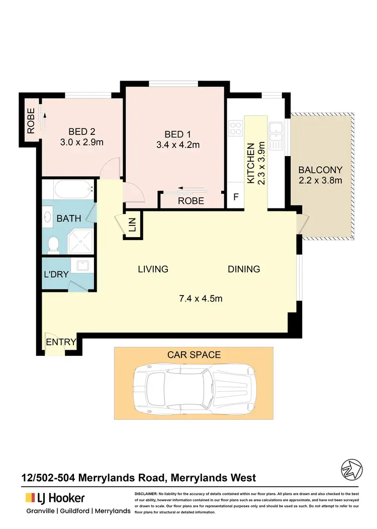 Floorplan of Homely unit listing, 12/502-504 Merrylands Road, Merrylands NSW 2160