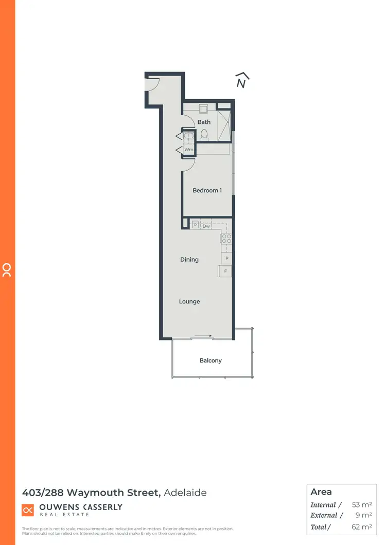 Floorplan of Homely apartment listing, 403/288 Waymouth Street, Adelaide SA 5000
