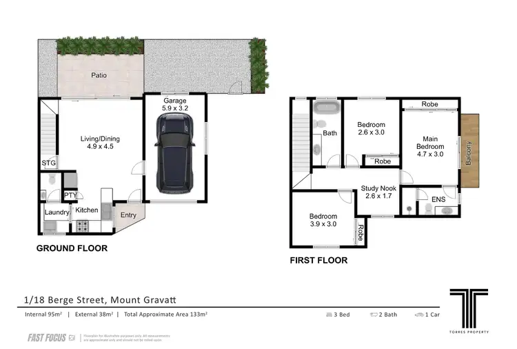 Floorplan of Homely townhouse listing, 1/18 Berge Street, Mount Gravatt QLD 4122
