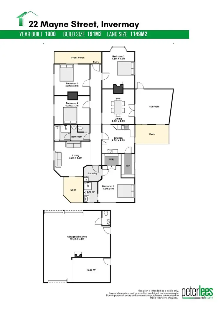 Floorplan of Homely house listing, 22 Mayne Street, Invermay TAS 7248