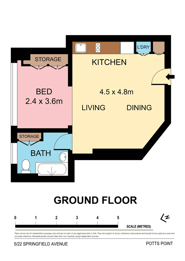 Floorplan of Homely apartment listing, 5/22 Springfield Avenue, Potts Point NSW 2011