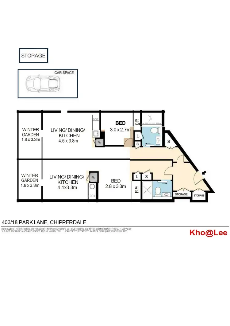 Floorplan of Homely apartment listing, 403/18 Park Lane, Chippendale NSW 2008