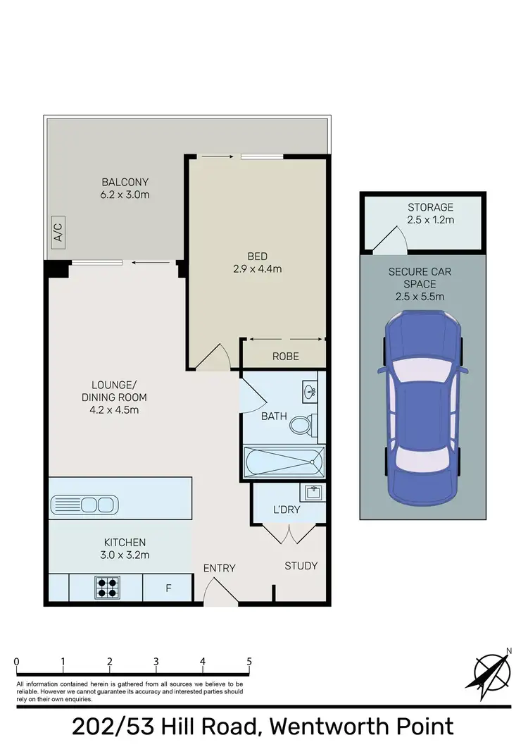 Floorplan of Homely apartment listing, 202/53 Hill Road, Wentworth Point NSW 2127