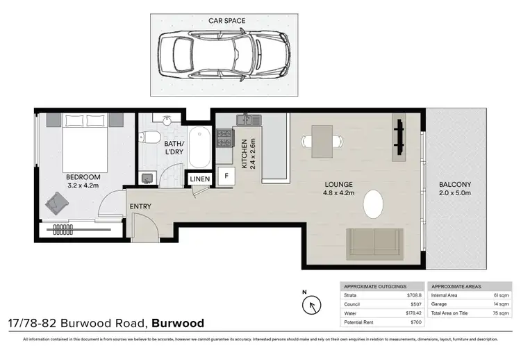 Floorplan of Homely apartment listing, 17/78-82 Burwood Road, Burwood NSW 2134