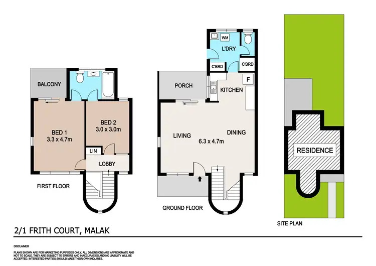 Floorplan of Homely townhouse listing, 2/1 Frith Court, Malak NT 812