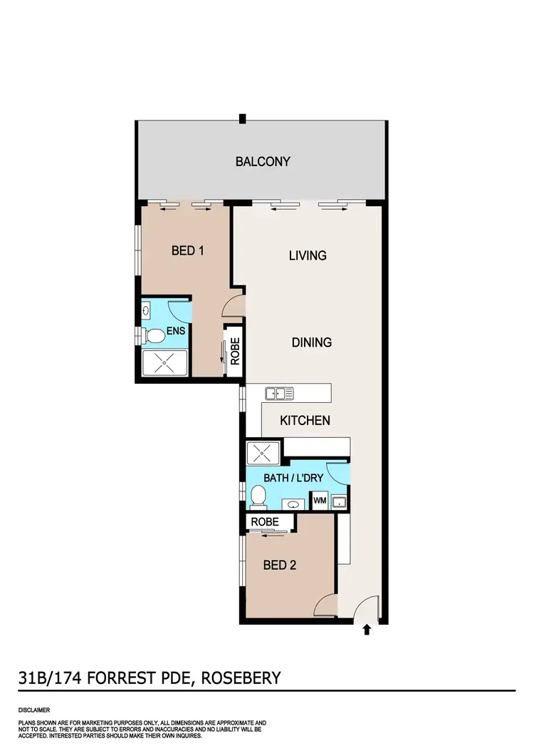 Floorplan of Homely unit listing, 31B/174 Forrest Parade, Rosebery NT 832
