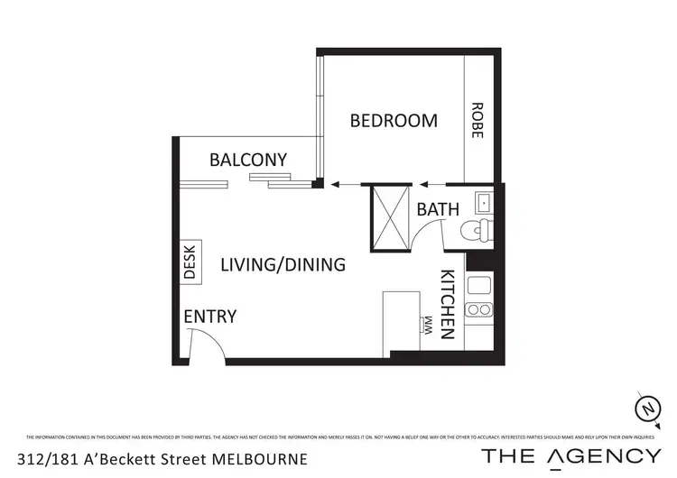 Floorplan of Homely apartment listing, 312/181 A'Beckett Street, Melbourne VIC 3000