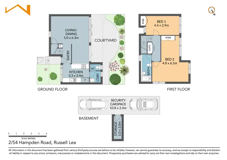 Floorplan of Homely townhouse listing, 2/54 Hampden Road, Russell Lea NSW 2046