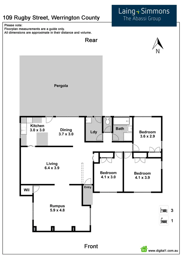Floorplan of Homely house listing, 109 Rugby Street, Werrington County NSW 2747