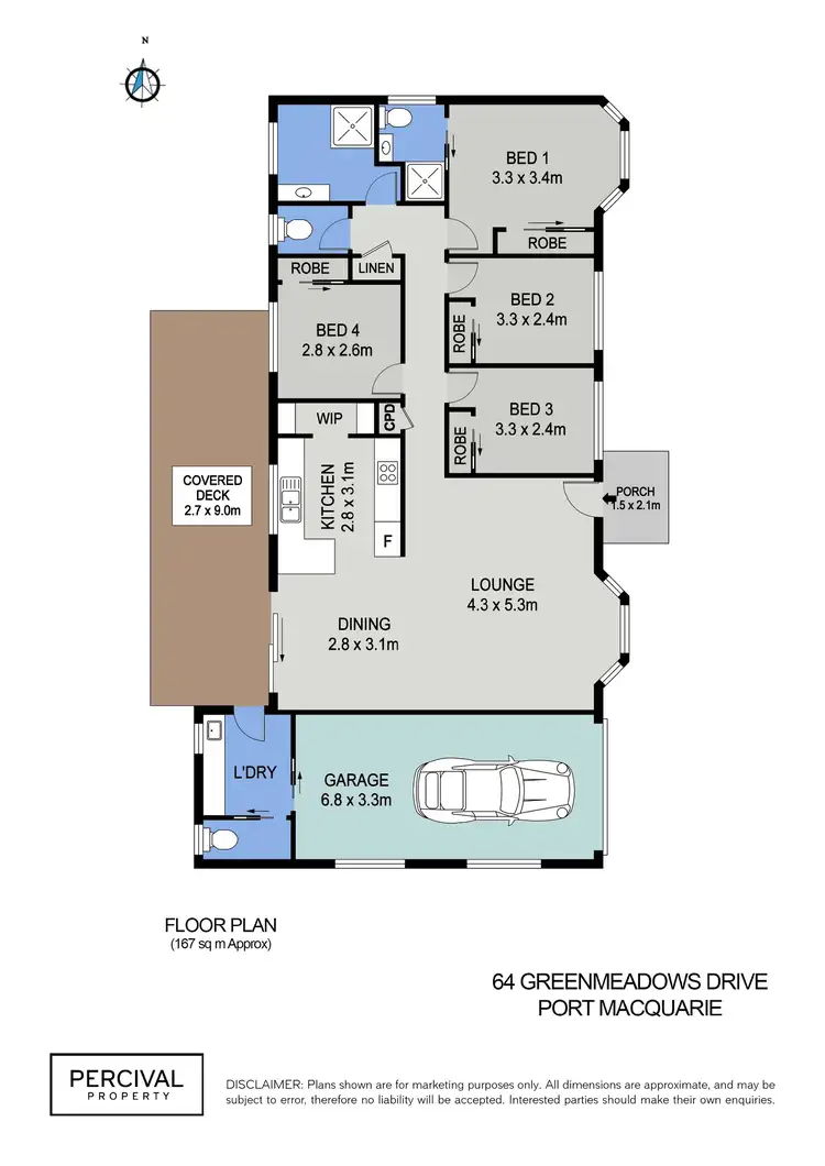 Floorplan of Homely house listing, 64 Greenmeadows Drive, Port Macquarie NSW 2444