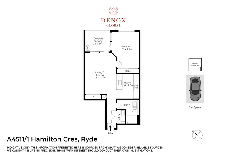 Floorplan of Homely apartment listing, A511/1 Hamilton Crescent, Ryde NSW 2112