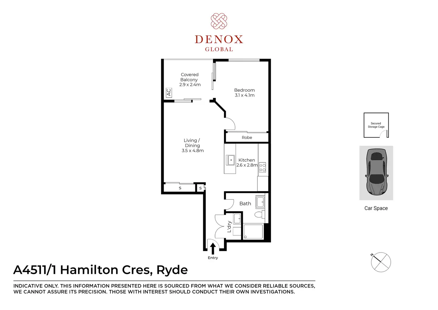 Floorplan of Homely apartment listing, A511/1 Hamilton Crescent, Ryde NSW 2112