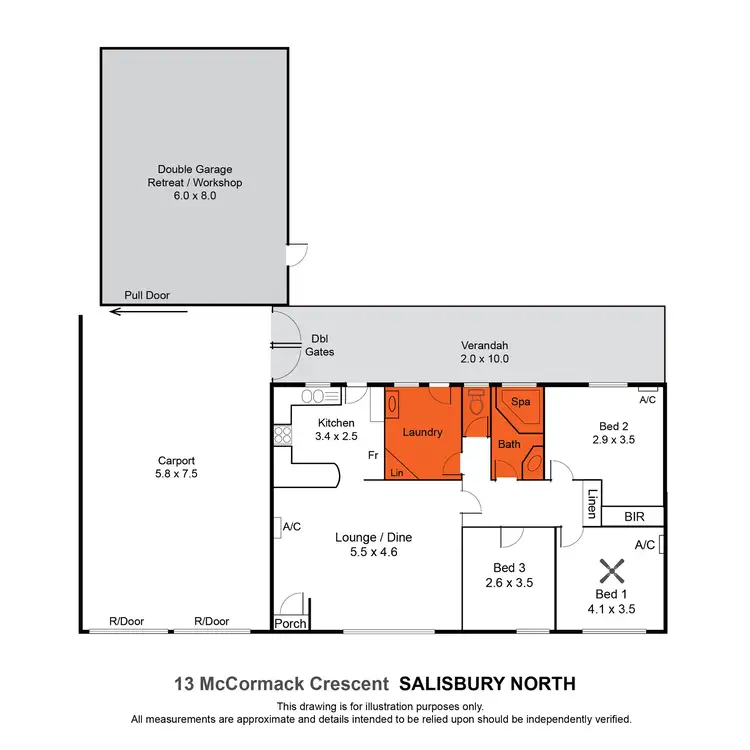 Floorplan of Homely house listing, 13 McCormack Crescent, Salisbury North SA 5108