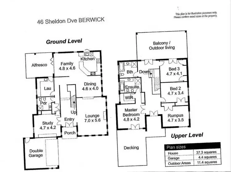 Floorplan of Homely house listing, 46 Sheldon Drive, Berwick VIC 3806
