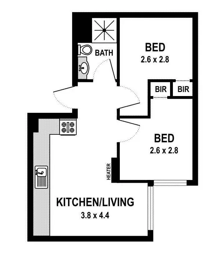 Floorplan of Homely apartment listing, 315/39 Lonsdale Street, Melbourne VIC 3000