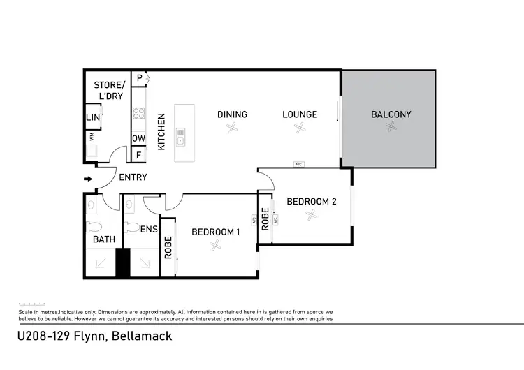 Floorplan of Homely unit listing, 208/129 Flynn Circuit, Bellamack NT 832