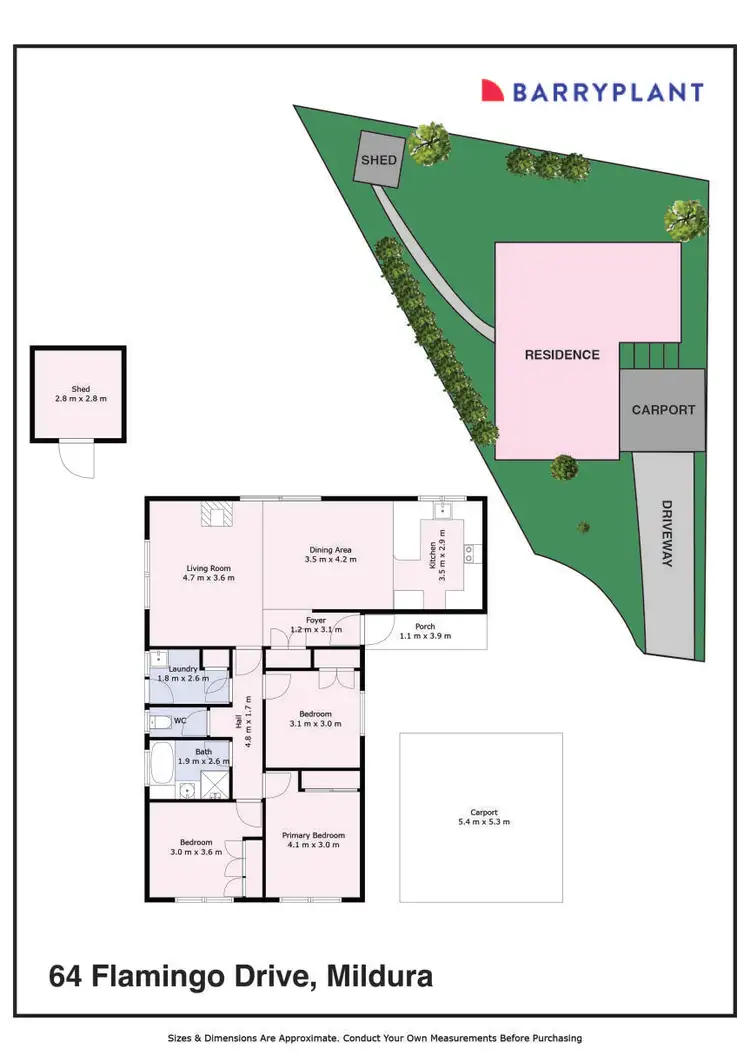 Floorplan of Homely house listing, 64 Flamingo Drive, Mildura VIC 3500