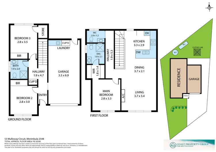 Floorplan of Homely semi-detached listing, 53B Mulloway Circuit, Merimbula NSW 2548