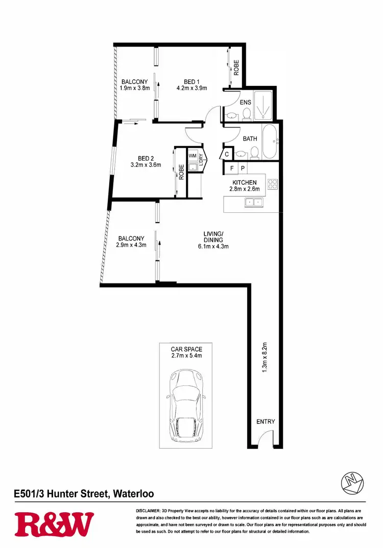 Floorplan of Homely apartment listing, E501/3 Hunter Street, Waterloo NSW 2017