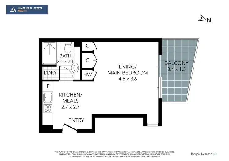 Floorplan of Homely studio listing, 2308/288 Spencer Street, Melbourne VIC 3000