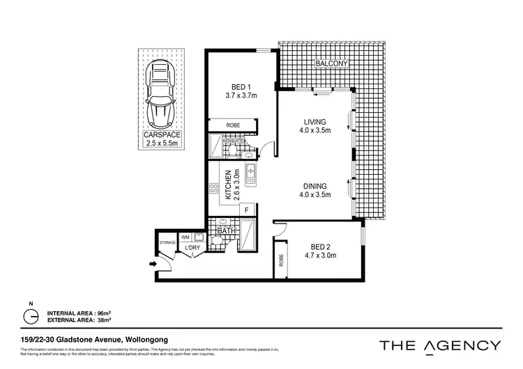 Floorplan of Homely unit listing, 159/22-32 Gladstone Avenue, Wollongong NSW 2500