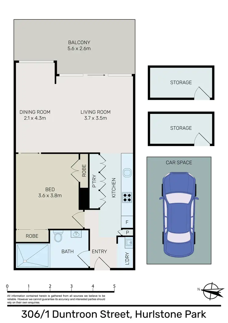 Floorplan of Homely apartment listing, 306/1 Duntroon Street, Hurlstone Park NSW 2193