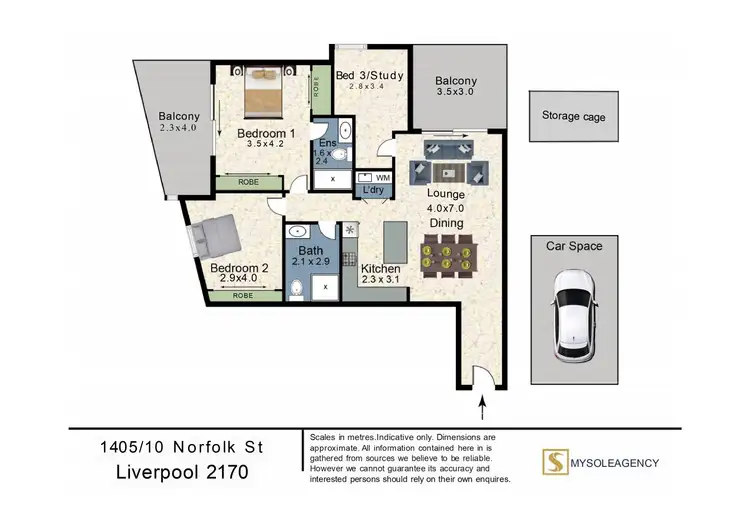 Floorplan of Homely apartment listing, Level 21/B2104/10 Norfolk Street, Liverpool NSW 2170
