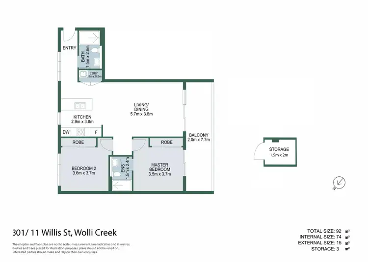 Floorplan of Homely apartment listing, 301/11 Willis Street, Wolli Creek NSW 2205
