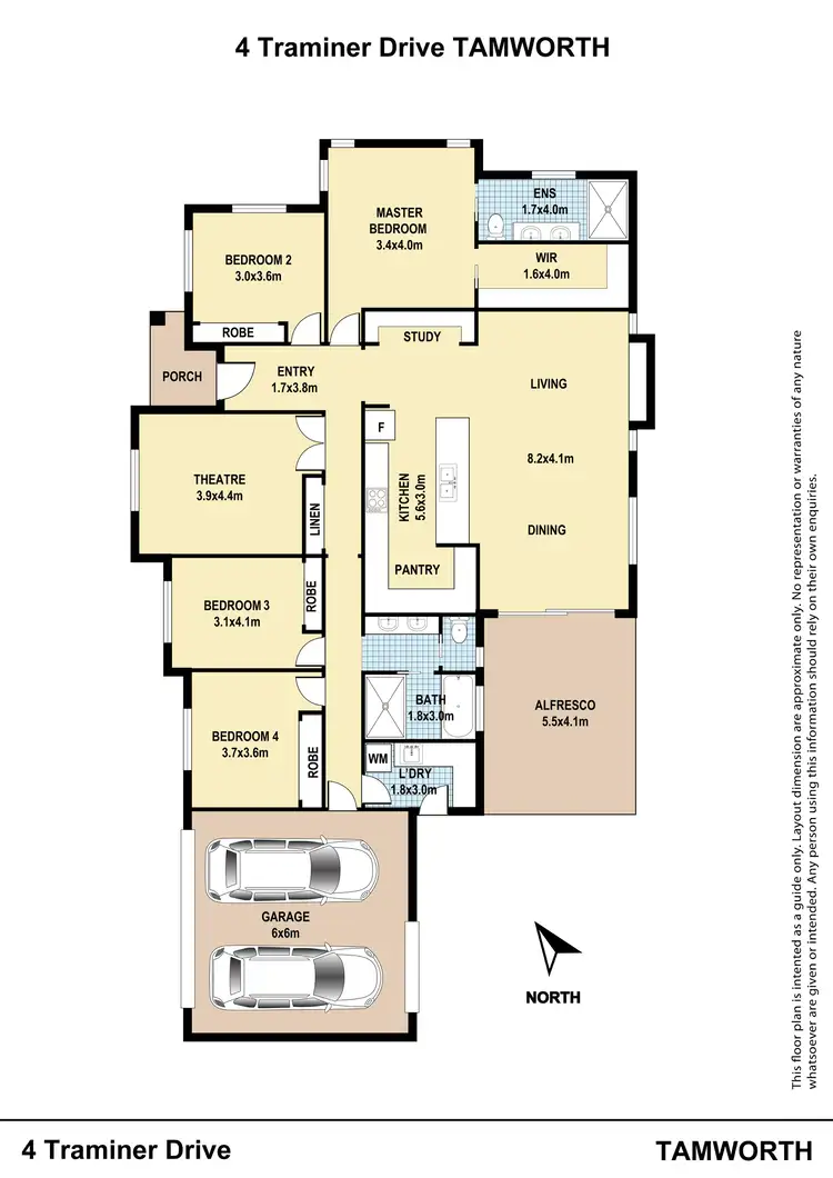 Floorplan of Homely house listing, 4 Traminer Drive, Tamworth NSW 2340