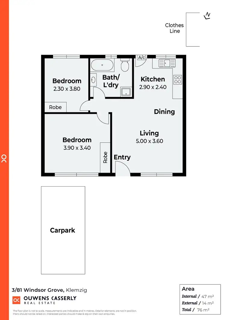 Floorplan of Homely unit listing, 3/81 Windsor Grove, Klemzig SA 5087