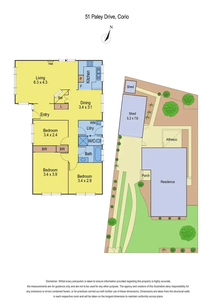 Floorplan of Homely house listing, 51 Paley Drive, Corio VIC 3214