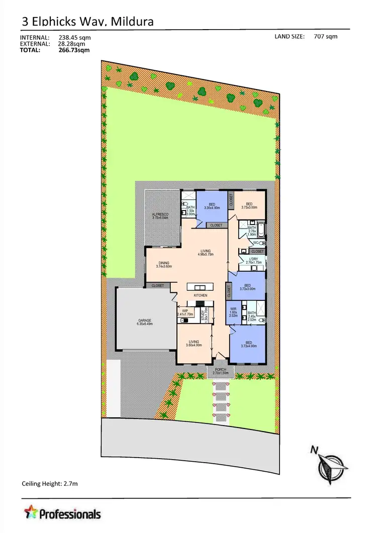Floorplan of Homely house listing, 3 Elphicks Way, Mildura VIC 3500