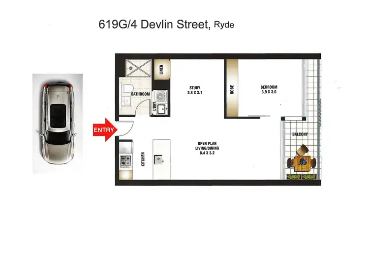 Floorplan of Homely apartment listing, 619G/4 Devlin Street, Ryde NSW 2112