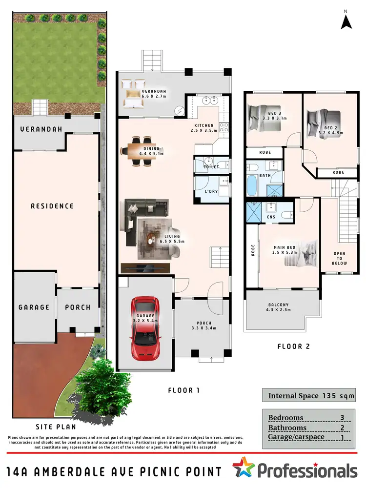 Floorplan of Homely semi-detached listing, 14A Amberdale Avenue, Picnic Point NSW 2213