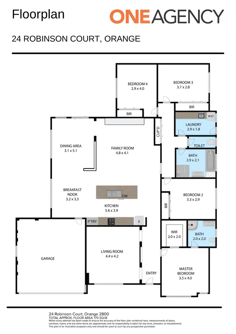 Floorplan of Homely house listing, 24 Robinson Court, Orange NSW 2800