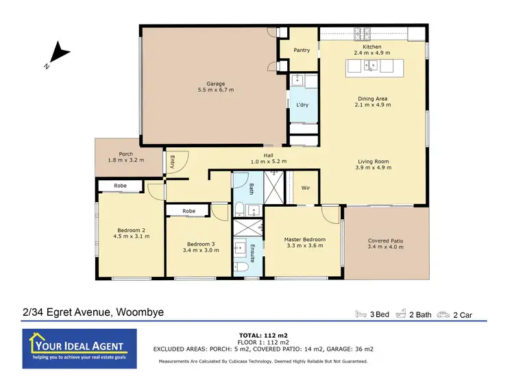 Floorplan of Homely house listing, 2/34 Egret Avenue, Woombye QLD 4559