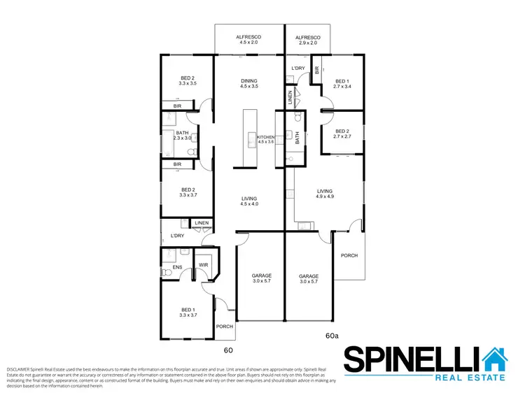 Floorplan of Homely semi-detached listing, 60 & 60a Rannoch Drive, West Nowra NSW 2541