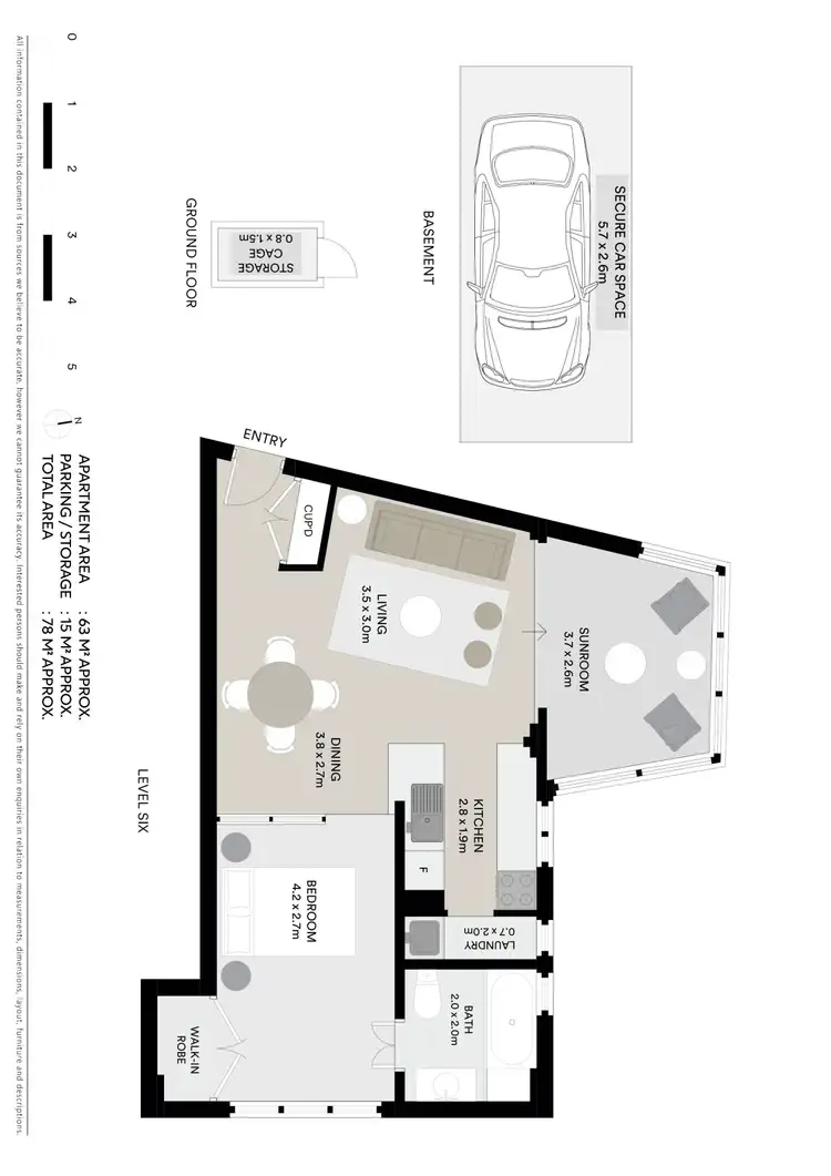 Floorplan of Homely apartment listing, 603/1 Watson Street, Neutral Bay NSW 2089
