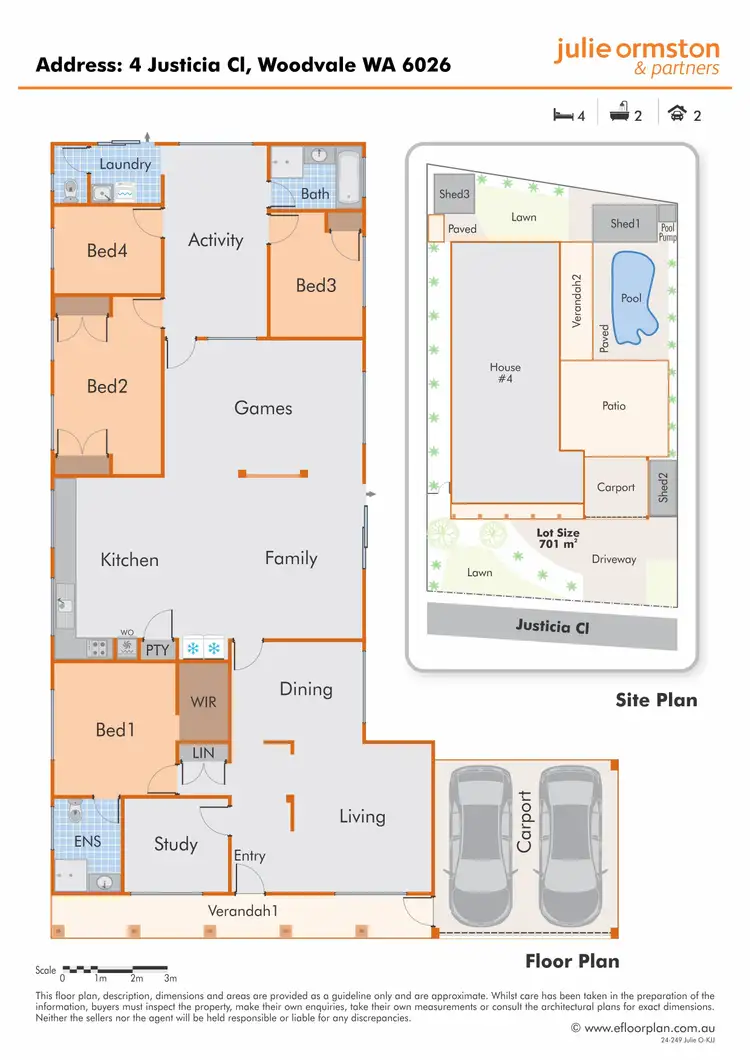 Floorplan of Homely house listing, 4 Justicia Close, Woodvale WA 6026