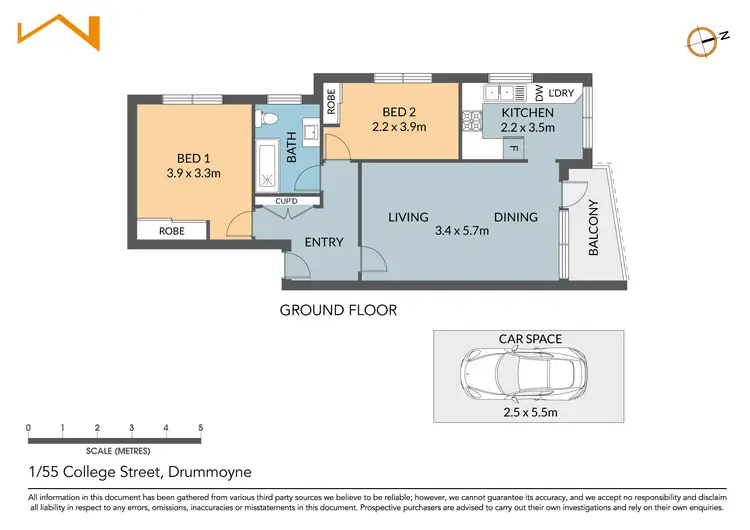 Floorplan of Homely apartment listing, 1/55 College Street, Drummoyne NSW 2047