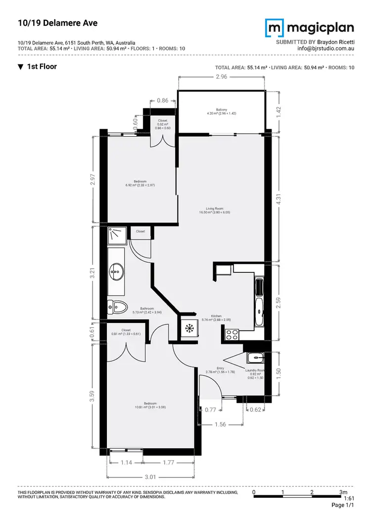 Floorplan of Homely apartment listing, 10/19 Delamere Avenue, South Perth WA 6151