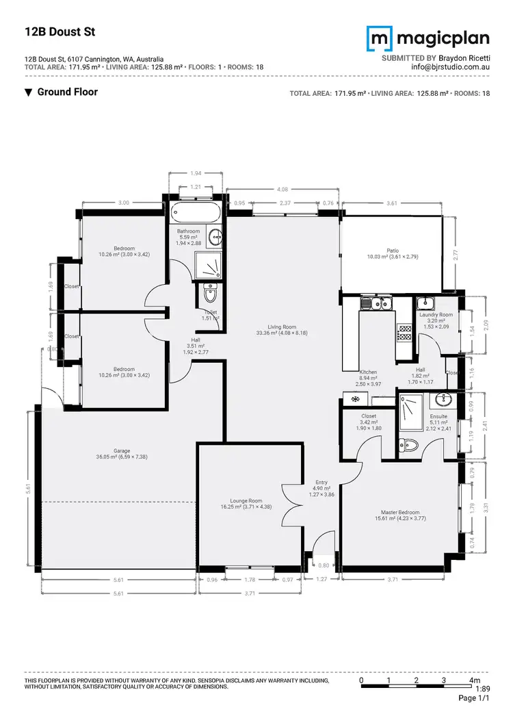Floorplan of Homely villa listing, 12B Doust Street, Cannington WA 6107