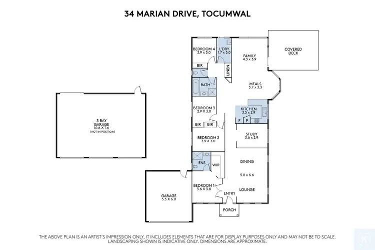 Floorplan of Homely house listing, 34 Marian Drive, Tocumwal NSW 2714